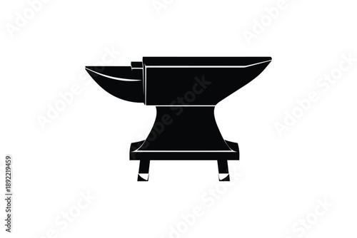 Heavy-duty anvil, a blacksmith tool for shaping metal, isolated on a white background