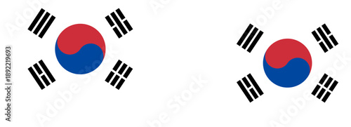 Heart and Circle Shapes with The national Flag of South Korea. on transparent Background