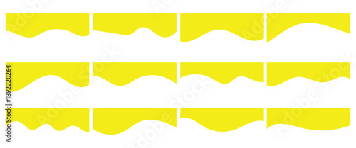 Collection of abstract curved line dividers shape templates designed for website layouts and digital art. Vector illustration in eps 10.