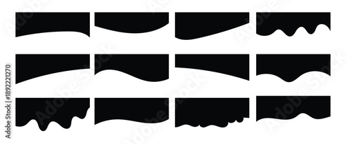 Modern separator header shape divider for website and app. Curve line abstract divider isolated on a white background.