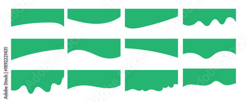  Divider shapes curved abstract  wavy Collection used for bottom Page web site. Divider header for app, banners or posters.