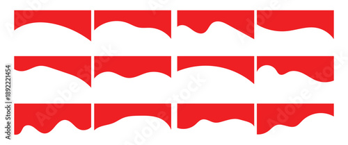  Divider shapes curved abstract  wavy Collection used for bottom Page web site. Divider header for app, banners or posters.