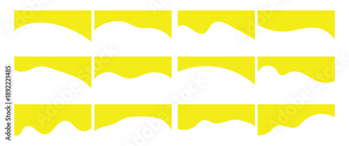  Different shapes template dividers  for website design. Curved abstract divider isolated on a white background.