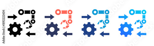 Automation Consistent and versatile vector icons illustrating essential concepts in various styles