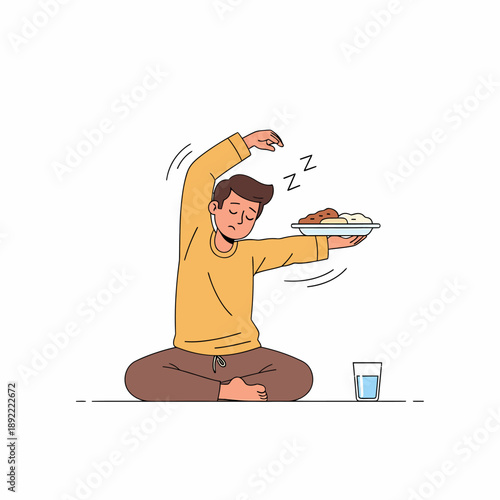 Person stretching after waking morning stretch.