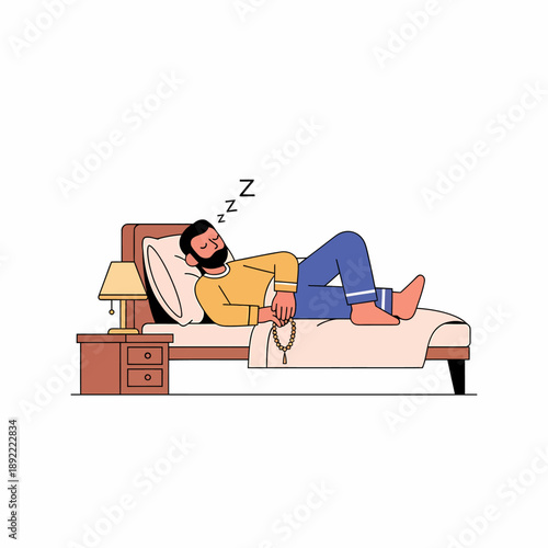 Sleeping Person Resting on Bed Quiet Moment.