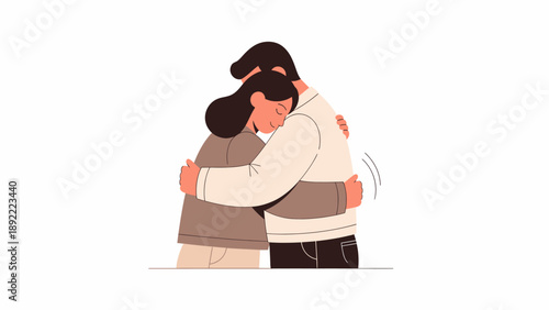 Warm Embrace Between Two People.