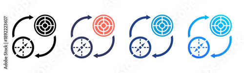 Strategic Pivot Consistent and versatile vector icons illustrating essential concepts in various styles