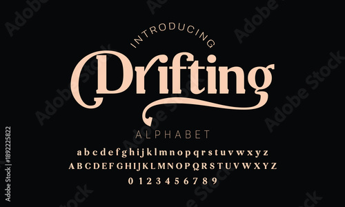 Elegant alphabet beauty logo font. Classic Modern luxury Serif Minimal Fashion. Typography decoration logotype fonts, wedding, logos. vector illustration