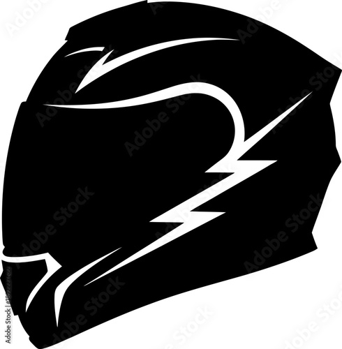 Black balaclava with white lightning bolt design