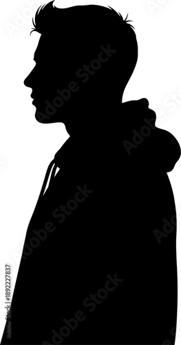 Silhouette of a man in profile view