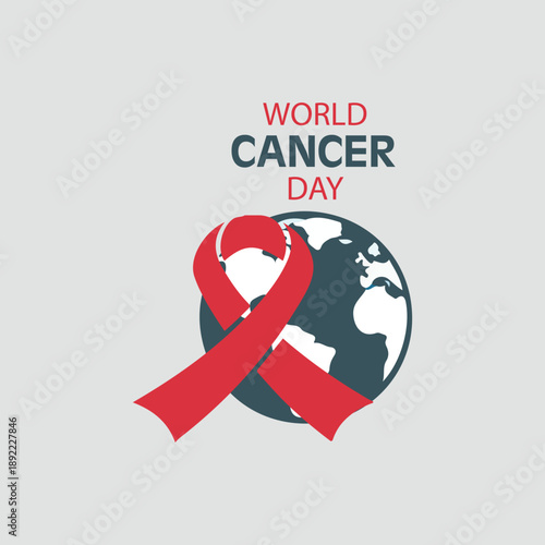 World Cancer Day poster promotes awareness hope strength early detection support worldwide

