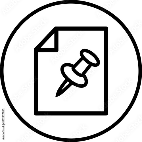 document with push pin icon