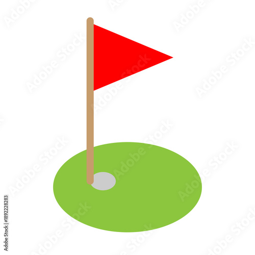 Golf Hole Vector Flat Icon Design