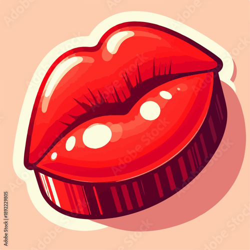 vector illustration of a red lips