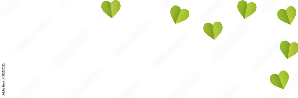 Obraz premium A light green heart, solitary on a transparent background. Valentine's Day paper cutout decoration.