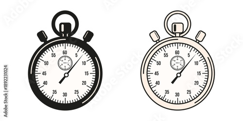 Vector Stopwatch set. Simple realistic Stopwatch isolated transparent background. Timer design. Perfect for sports concept. EPS 10