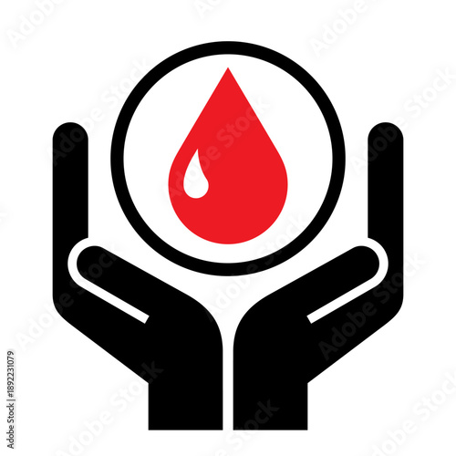 Blood donation icon. Blood donor volunteer sign. World blood donor day symbol.