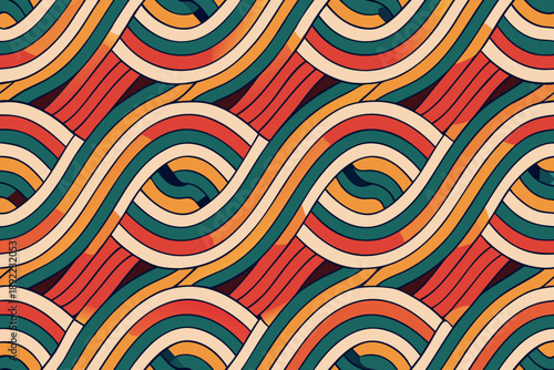 Vibrant Seamless With Bold Stripes And Curv Professional Photo