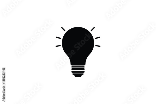 Light bulb icon symbolizing ideas, inspiration, innovation, creativity and knowledge