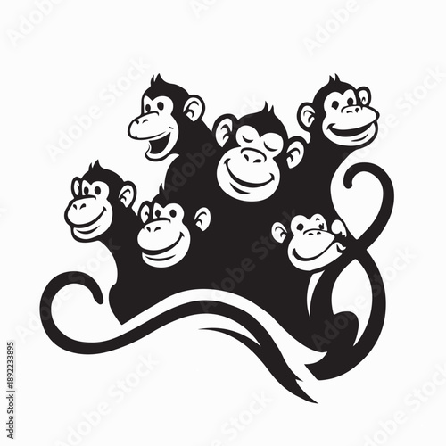 Species of Monkeys Vector Images Isolated on White Background
