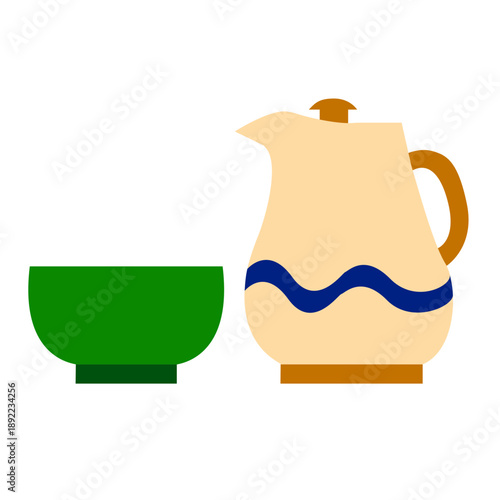 Ramadhan teacup & pot flat element