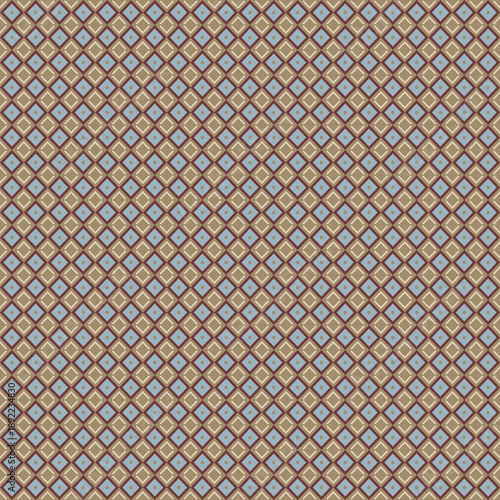 ; Ethnic Geometric Seamless Pattern inspired by Traditional textile weaving and folk motifs. Featuring repeating diamond, stripe, zigzag, and grid elements with handcrafted texture and earthy tones. 