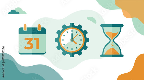 Vector illustration of time, date, and schedule management concept