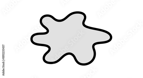 Abstract glue spill forming a unique blotch shape, isolated on a pristine white background