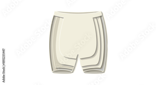 Illustration of white long johns isolated on a plain background, showcasing minimalist design and clean lines