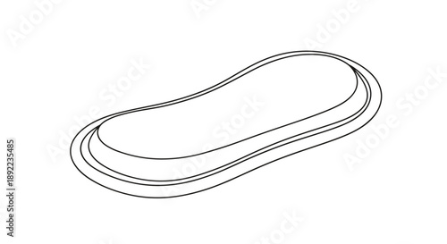 Gel insert illustration isolated on a white background, showcasing a streamlined and ergonomic design with smooth contours
