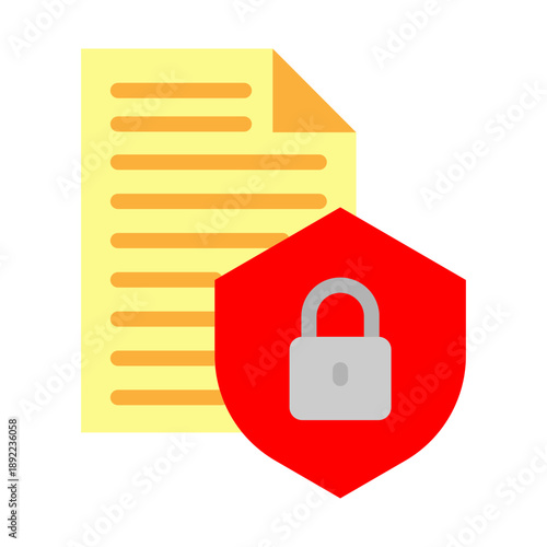 Protected File Vector Flat Icon Design