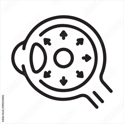 Black line icon for glaucoma screening