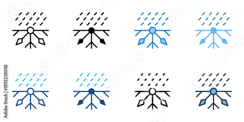 Frost icons set multiple style collection. Editable stroke 
