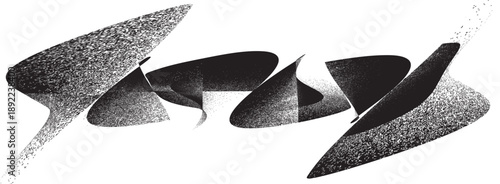 Distorted geometric shape . Minimal art design . Noise destroyed  logo . Trendy grainy shapes . Graph print texture .Spray effect .Grunge texture . Distressed element .vector 