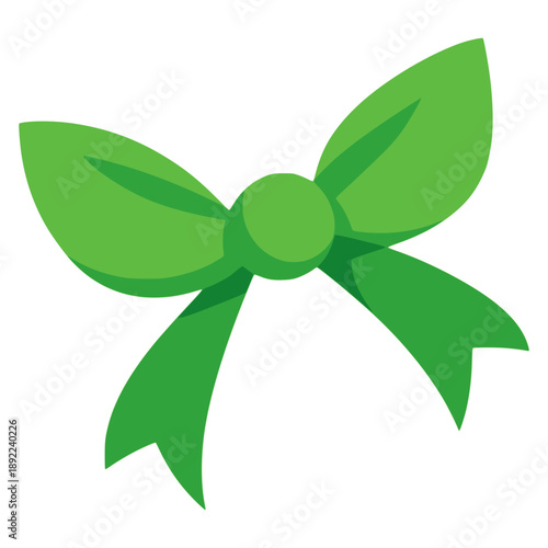 green bow gift surprise flat color vector illustration template design