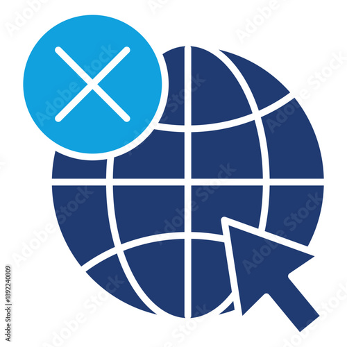 No Internet Flat Blue Icon