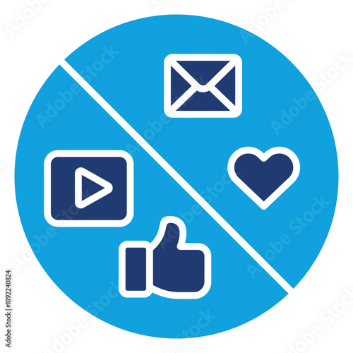 Social Media Break Flat Blue Icon