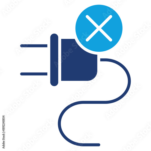 Disconnected Flat Blue Icon