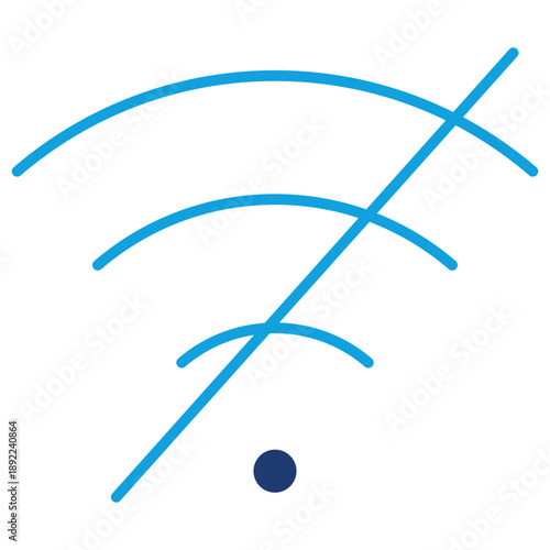 No Wifi Flat Blue Icon