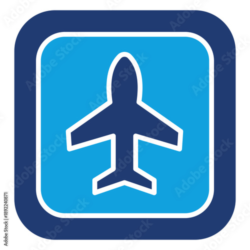 Airplane Mode Flat Blue Icon