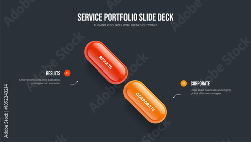 Consulting Showcase Frame Template Vector Illustration. Sales Insight 2 Step Infographic Slide Design. Financial Solution Two Option Diagram Slideshow Layout.
