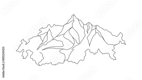Simple line drawing of a mountain range