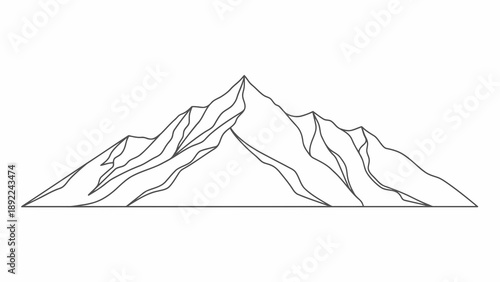 Simple line drawing of a mountain range