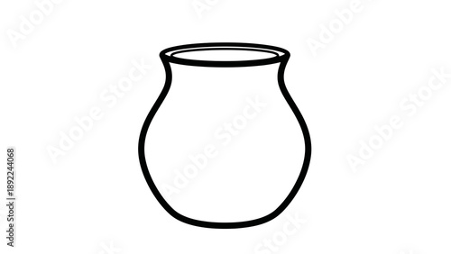 Simple black outline of a vase