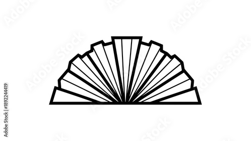 Simple black and white fan icon on white background