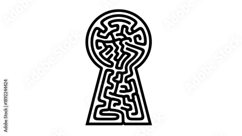 Keyhole shaped maze representing problem solving