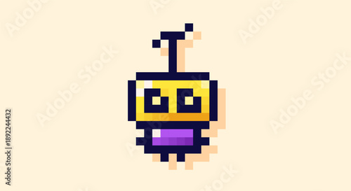 8-bit game image with monster.