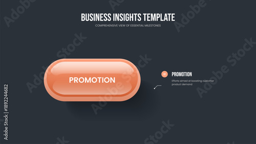 Sales Forecast Slideshow Design Vector Illustration. Investor Solution 1 Element Infographic Slide Template. Visual Growth One Step Diagram Presentation Layout.