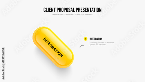 Corporate Innovation One Element Infographic Presentation Layout. Product Campaign 1 Option Diagram Frame Template. Investor Introduction Slide Design Vector Illustration.